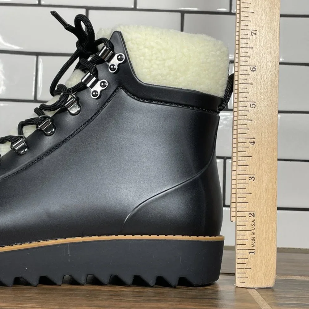 Jambu Rainey Hiker Womens Sz 9.5 Shoes Black Waterproof Faux Fur Ankle Boots NEW